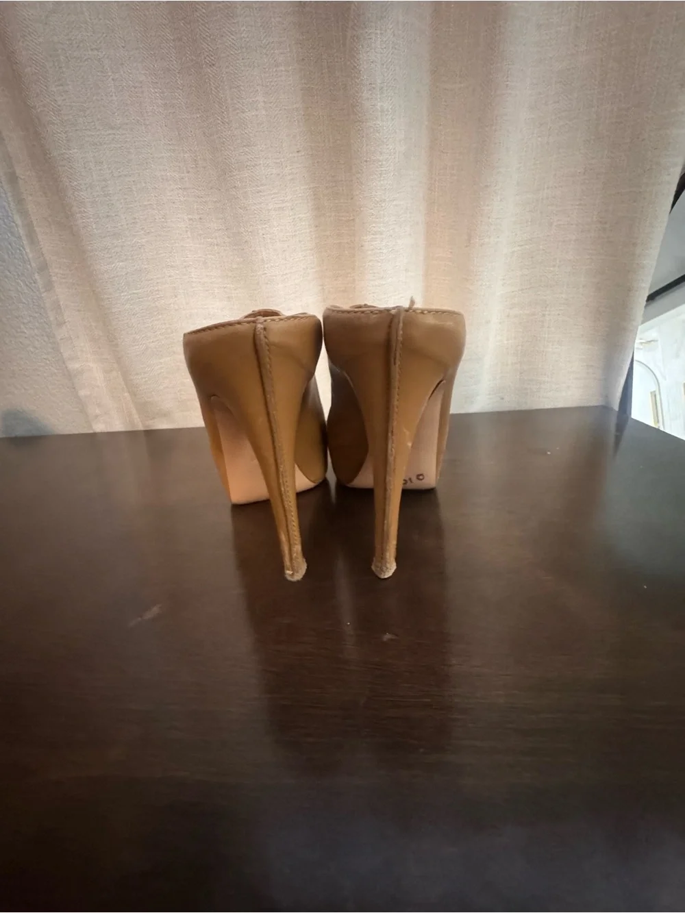 Gianvito Rossi Tan Open-Toe Wedge Mules